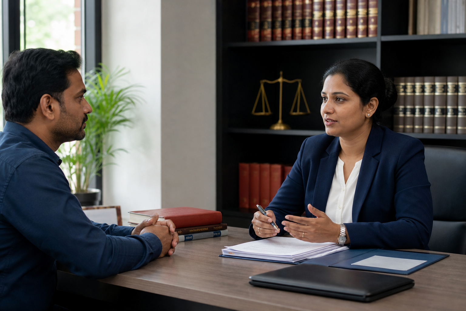 Legal coordinator conducting an initial client consultation