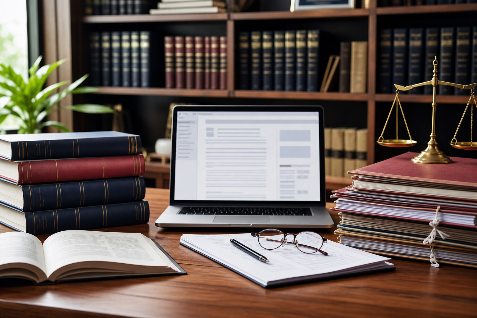 Organized legal documents being reviewed